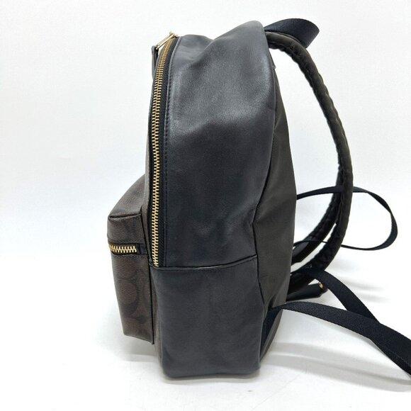 COACH F32200 Charlie Signature Backpack Bag PVC/Leather Brown - Picture 4 of 16